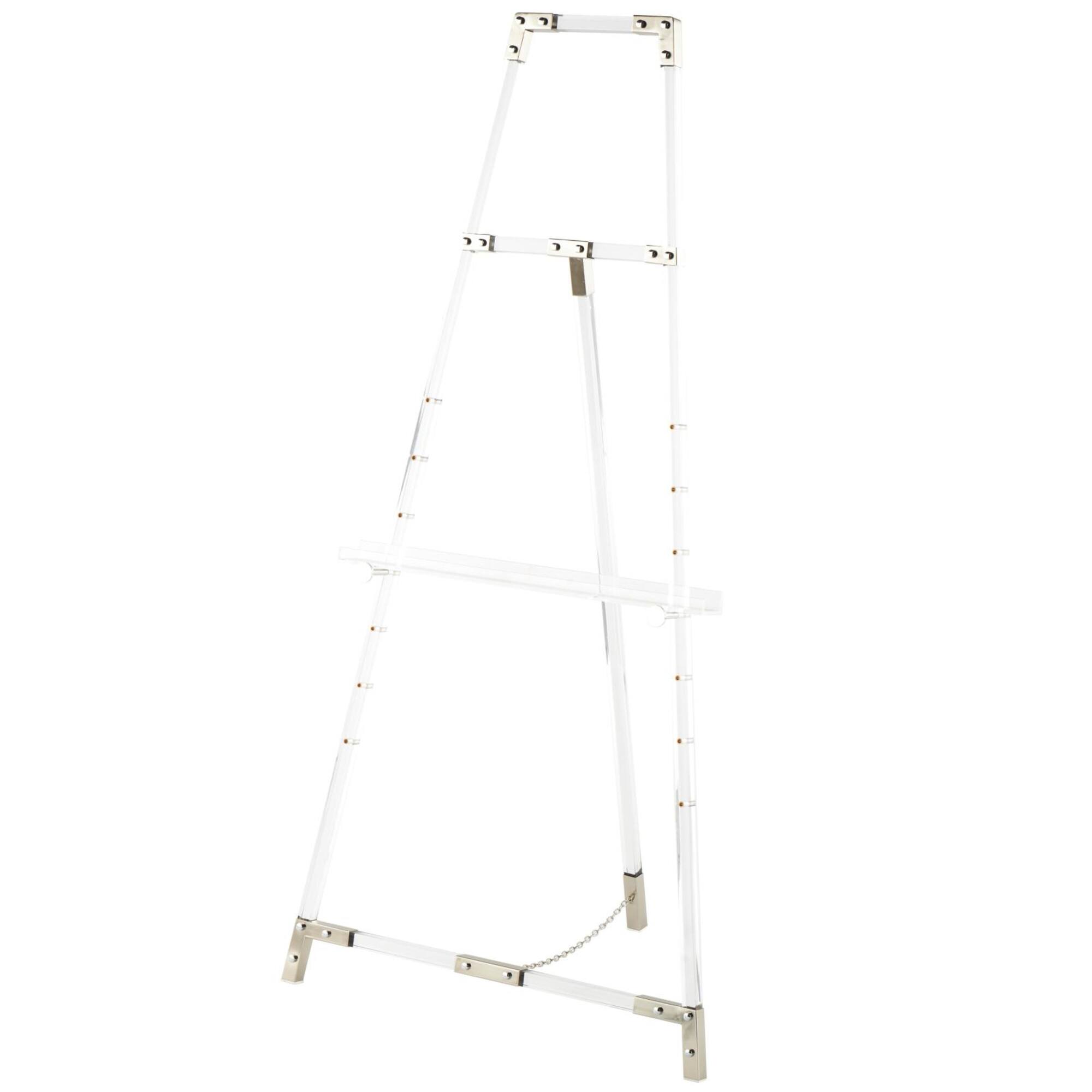 57" Clear Acrylic Plastic Adjustable 7-Tier Display Easel with Silver Accents & Chain Support